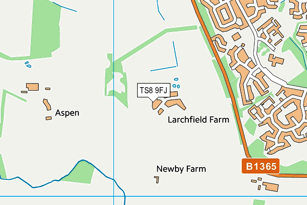 TS8 9FJ map - OS VectorMap District (Ordnance Survey)