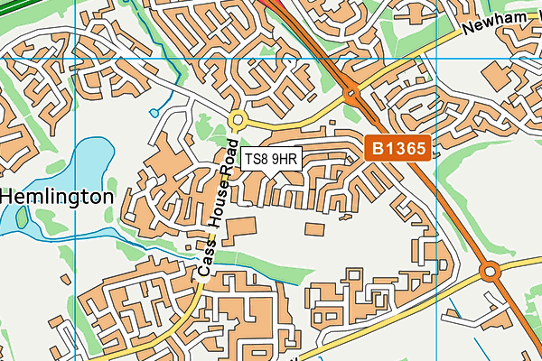 TS8 9HR map - OS VectorMap District (Ordnance Survey)