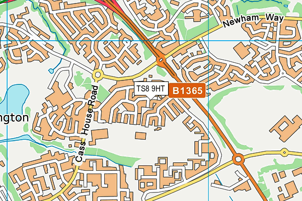 TS8 9HT map - OS VectorMap District (Ordnance Survey)