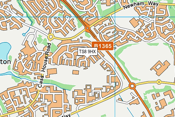 TS8 9HX map - OS VectorMap District (Ordnance Survey)