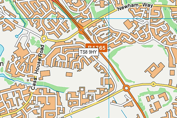 TS8 9HY map - OS VectorMap District (Ordnance Survey)