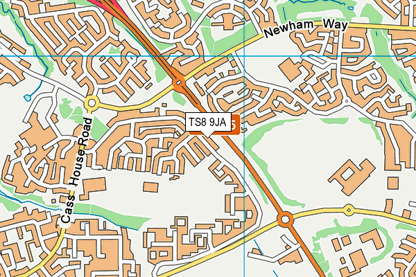 TS8 9JA map - OS VectorMap District (Ordnance Survey)