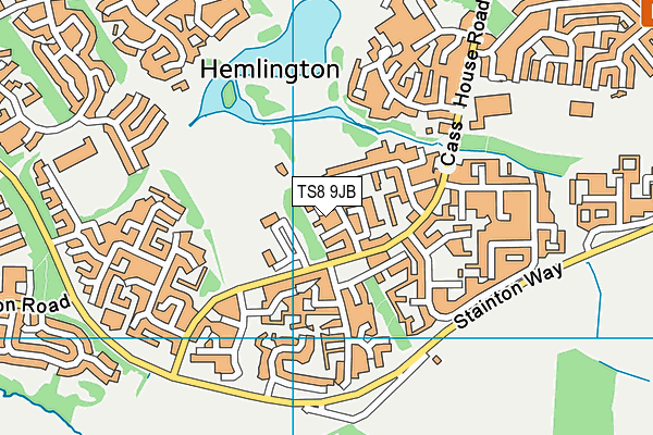 TS8 9JB map - OS VectorMap District (Ordnance Survey)