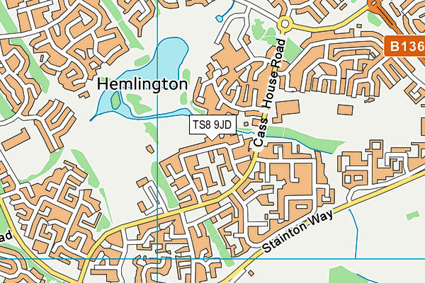 TS8 9JD map - OS VectorMap District (Ordnance Survey)