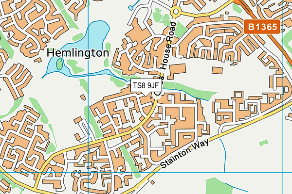 TS8 9JF map - OS VectorMap District (Ordnance Survey)