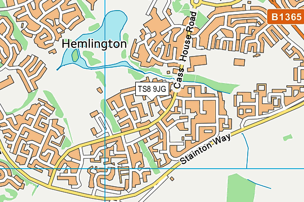 TS8 9JG map - OS VectorMap District (Ordnance Survey)