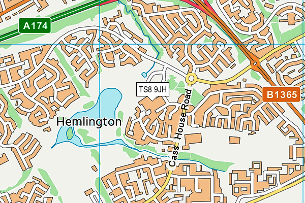 TS8 9JH map - OS VectorMap District (Ordnance Survey)