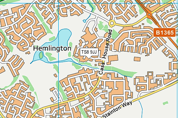 TS8 9JJ map - OS VectorMap District (Ordnance Survey)