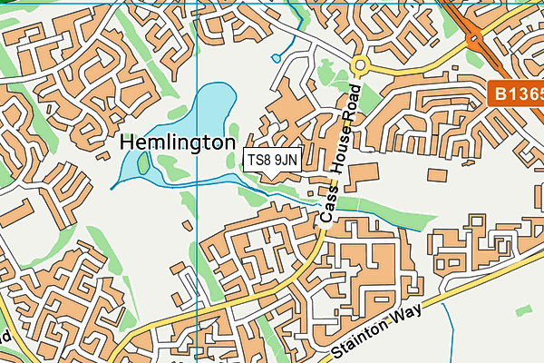 TS8 9JN map - OS VectorMap District (Ordnance Survey)