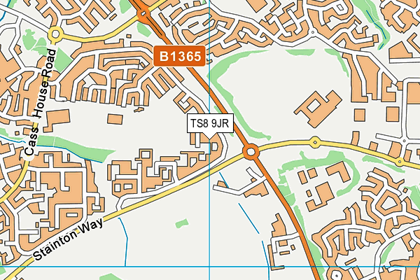 TS8 9JR map - OS VectorMap District (Ordnance Survey)