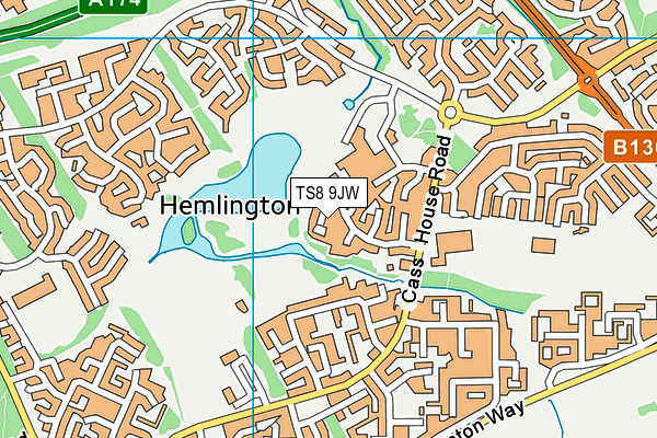 TS8 9JW map - OS VectorMap District (Ordnance Survey)