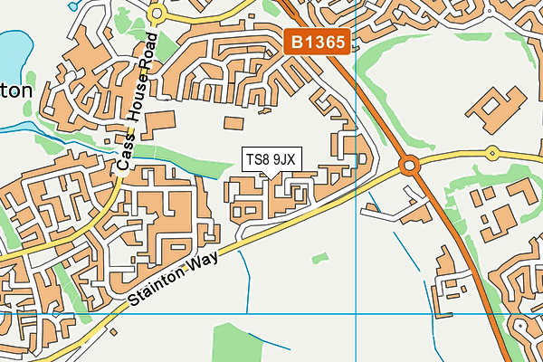 TS8 9JX map - OS VectorMap District (Ordnance Survey)