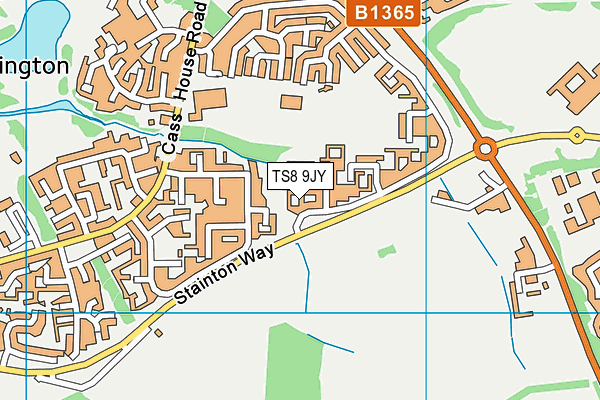 TS8 9JY map - OS VectorMap District (Ordnance Survey)