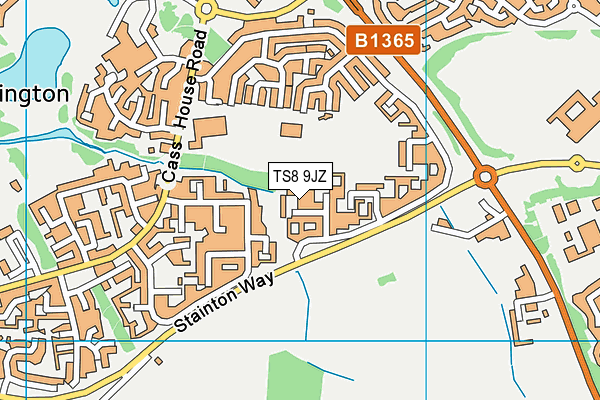 TS8 9JZ map - OS VectorMap District (Ordnance Survey)