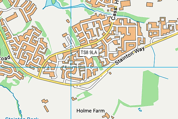 TS8 9LA map - OS VectorMap District (Ordnance Survey)