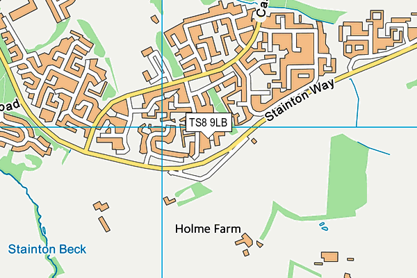 TS8 9LB map - OS VectorMap District (Ordnance Survey)