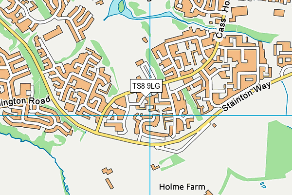 TS8 9LG map - OS VectorMap District (Ordnance Survey)