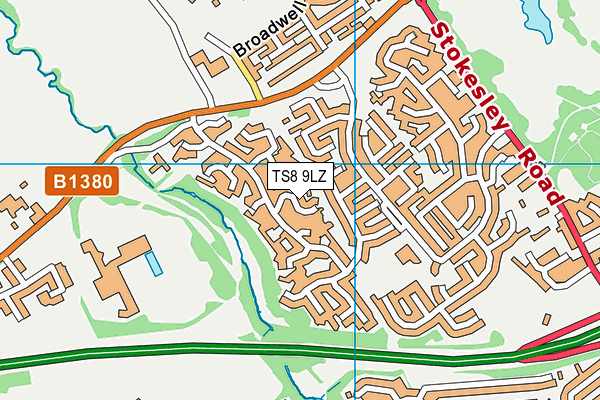 TS8 9LZ map - OS VectorMap District (Ordnance Survey)