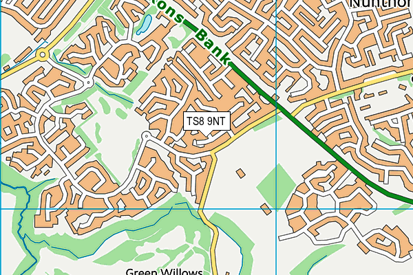 TS8 9NT map - OS VectorMap District (Ordnance Survey)