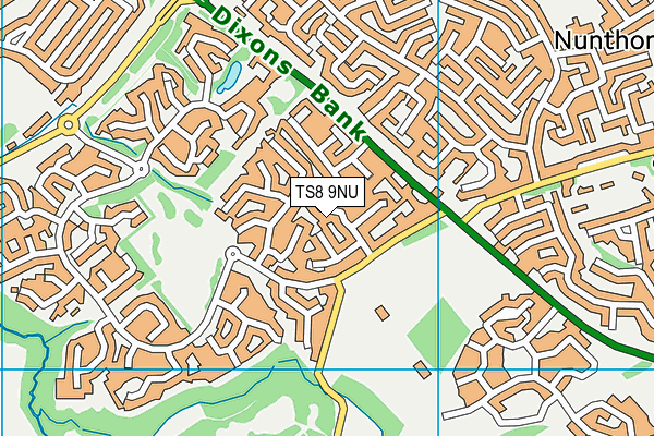 TS8 9NU map - OS VectorMap District (Ordnance Survey)