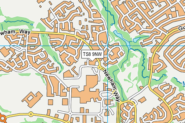 TS8 9NW map - OS VectorMap District (Ordnance Survey)