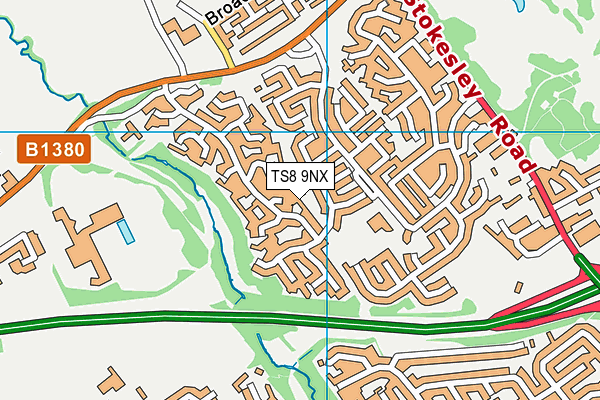 TS8 9NX map - OS VectorMap District (Ordnance Survey)