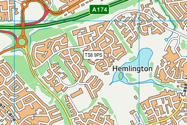 TS8 9PS map - OS VectorMap District (Ordnance Survey)