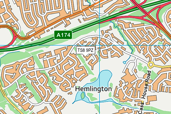 TS8 9PZ map - OS VectorMap District (Ordnance Survey)