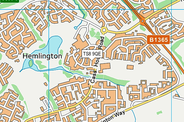 TS8 9QE map - OS VectorMap District (Ordnance Survey)