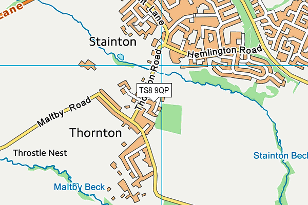 TS8 9QP map - OS VectorMap District (Ordnance Survey)