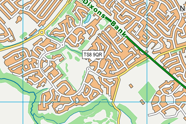 TS8 9QR map - OS VectorMap District (Ordnance Survey)