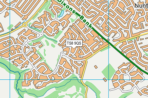 TS8 9QS map - OS VectorMap District (Ordnance Survey)