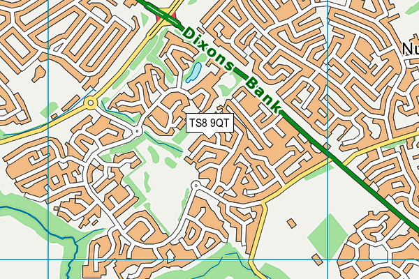 TS8 9QT map - OS VectorMap District (Ordnance Survey)