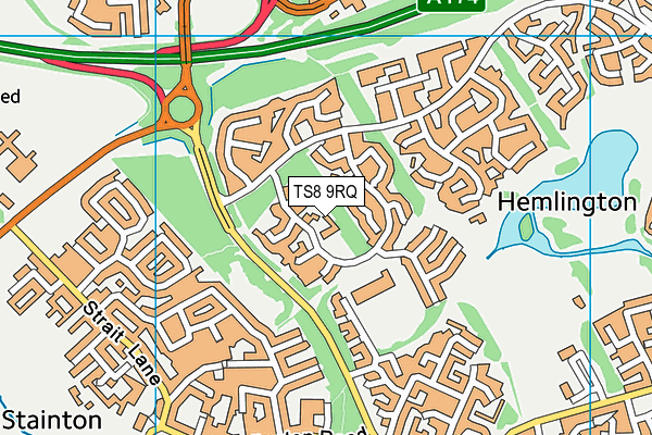 TS8 9RQ map - OS VectorMap District (Ordnance Survey)