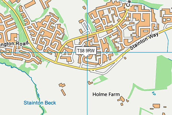 TS8 9RW map - OS VectorMap District (Ordnance Survey)