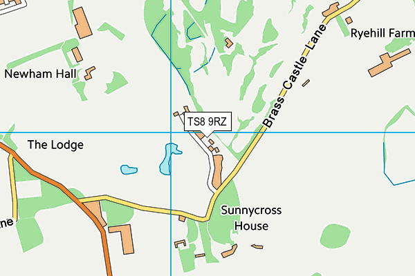 TS8 9RZ map - OS VectorMap District (Ordnance Survey)