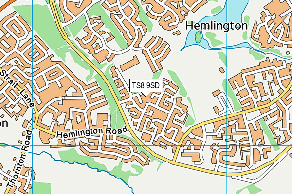 TS8 9SD map - OS VectorMap District (Ordnance Survey)