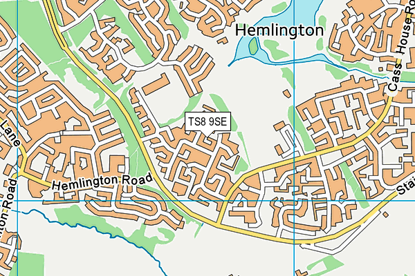 TS8 9SE map - OS VectorMap District (Ordnance Survey)