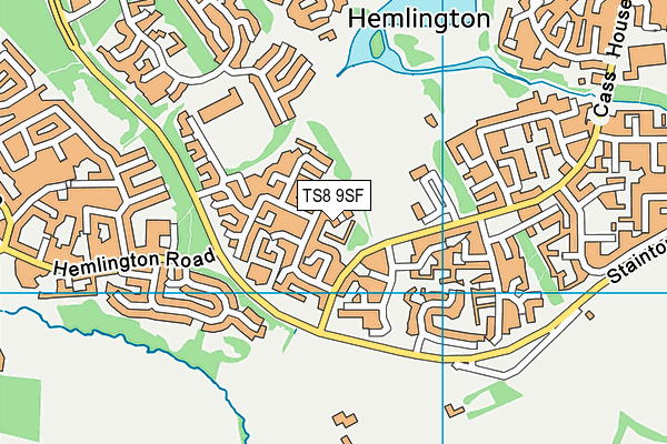 TS8 9SF map - OS VectorMap District (Ordnance Survey)