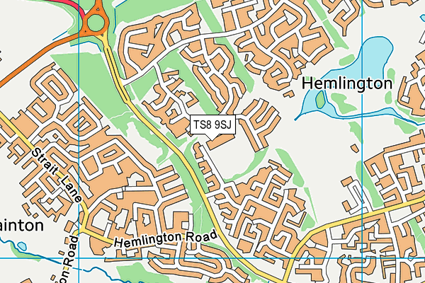 Hemlington Hall Academy map (TS8 9SJ) - OS VectorMap District (Ordnance Survey)