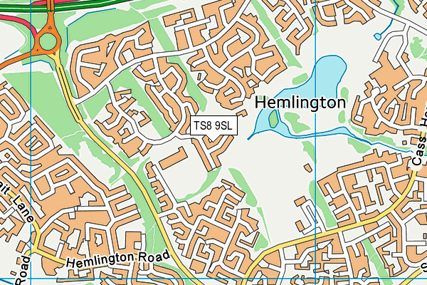 TS8 9SL map - OS VectorMap District (Ordnance Survey)