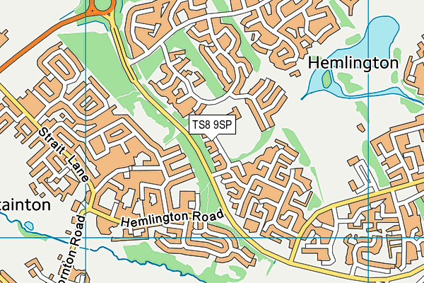 TS8 9SP map - OS VectorMap District (Ordnance Survey)