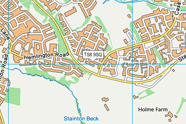 TS8 9SQ map - OS VectorMap District (Ordnance Survey)
