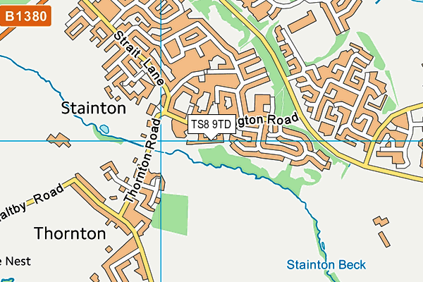 TS8 9TD map - OS VectorMap District (Ordnance Survey)