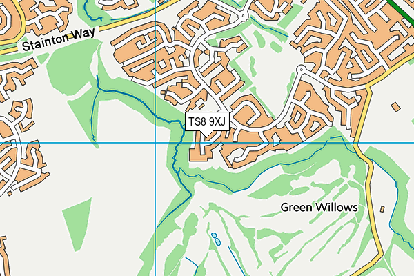 TS8 9XJ map - OS VectorMap District (Ordnance Survey)