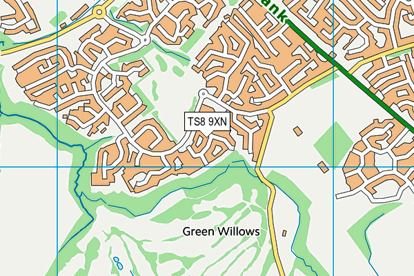 TS8 9XN map - OS VectorMap District (Ordnance Survey)