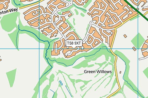 TS8 9XT map - OS VectorMap District (Ordnance Survey)