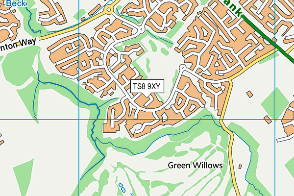 TS8 9XY map - OS VectorMap District (Ordnance Survey)