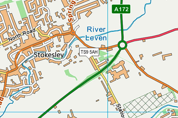 TS9 5AH map - OS VectorMap District (Ordnance Survey)