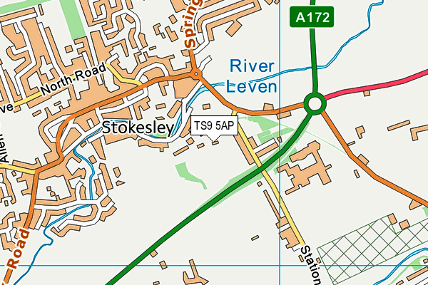 TS9 5AP map - OS VectorMap District (Ordnance Survey)